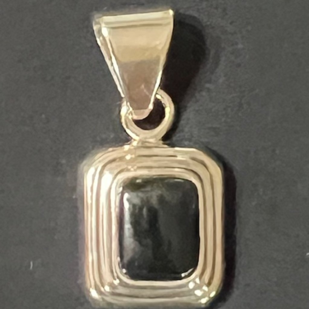 Sterling Silver Framed Pendant With Black Centerpiece